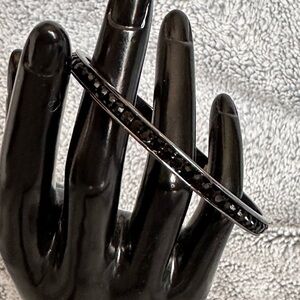 Coach Bangle Bracelet with Black Crystals
